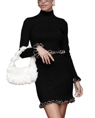 Curl Trim Mock Neck Top