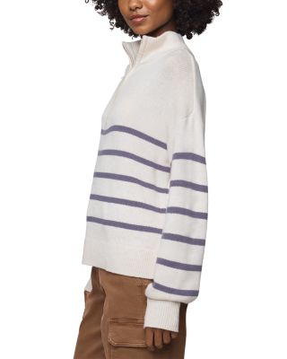 Georgie Stripe Quarter Zip Sweater