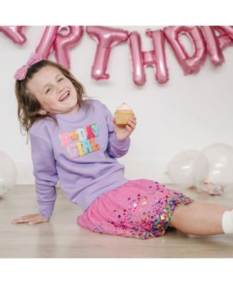 Girls' Birthday Girl Patch Sweatshirt - Baby, Little Kid, Big Kid