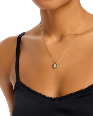 18K Yellow Gold Venetia Medallion Blue Lapis & Diamond Petite Pendant Necklace