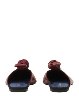 Women's Midnight Step Leather Bow Mule