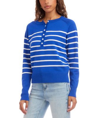 Henley Stripe Sweater