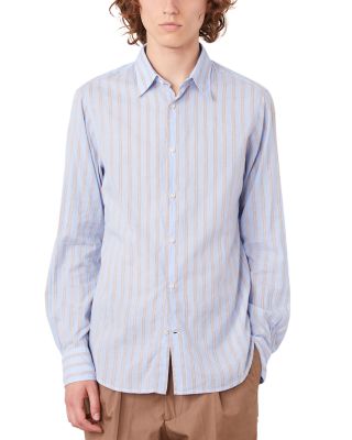 Giacomo Light Stripe Cotton Poplin Shirt