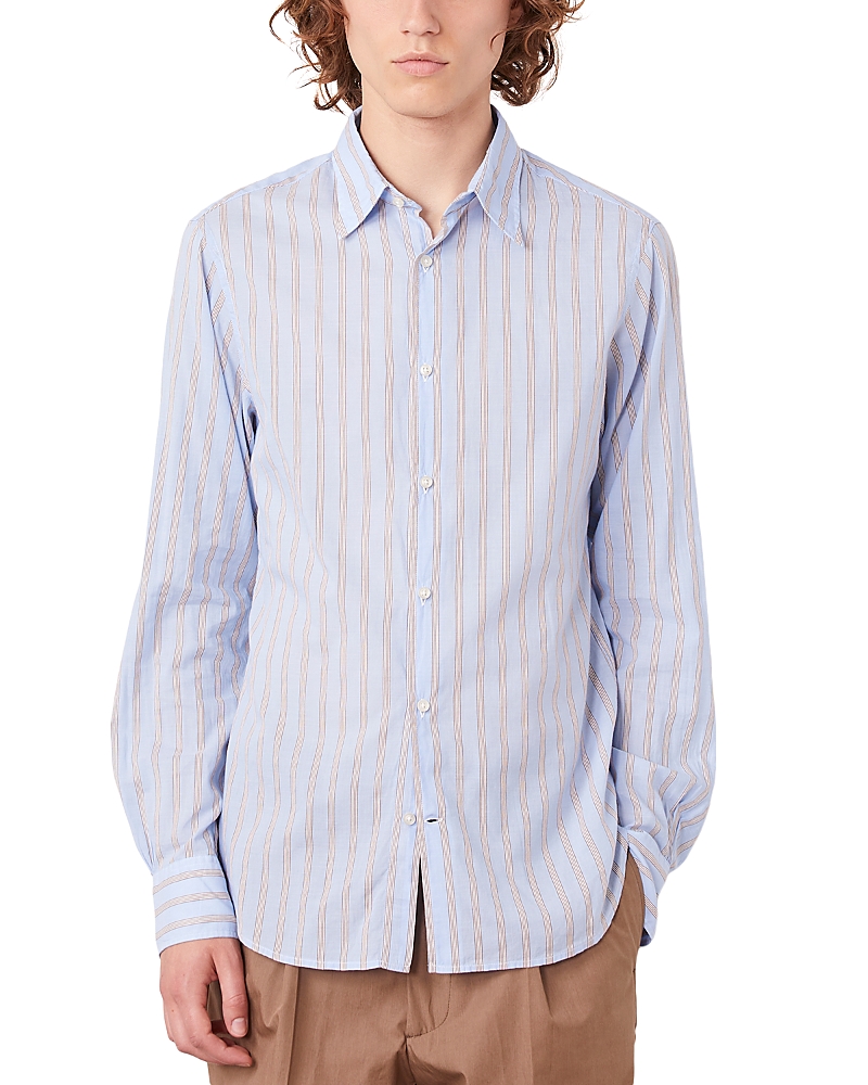 Officine Generale Giacomo Light Stripe Cotton Poplin Shirt