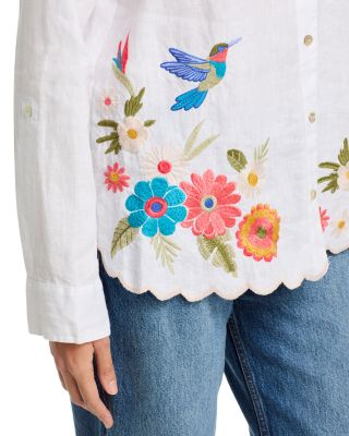 Embroidered Linen Blouse