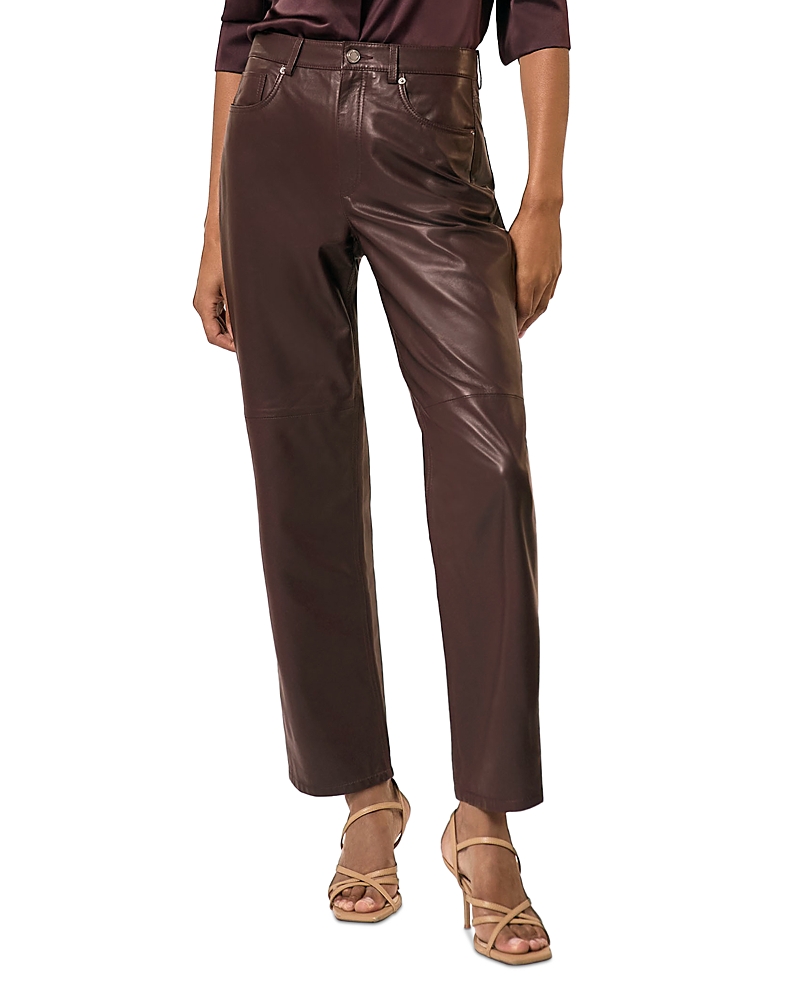 Reiss Petite Slim Leg Leather Pants