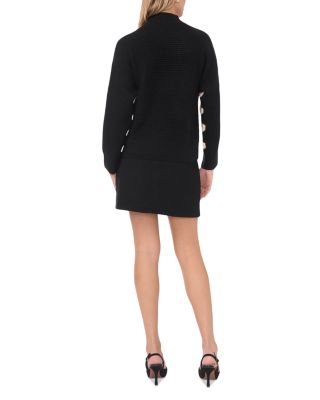 Zig Zag Motif Mock Neck Sweater