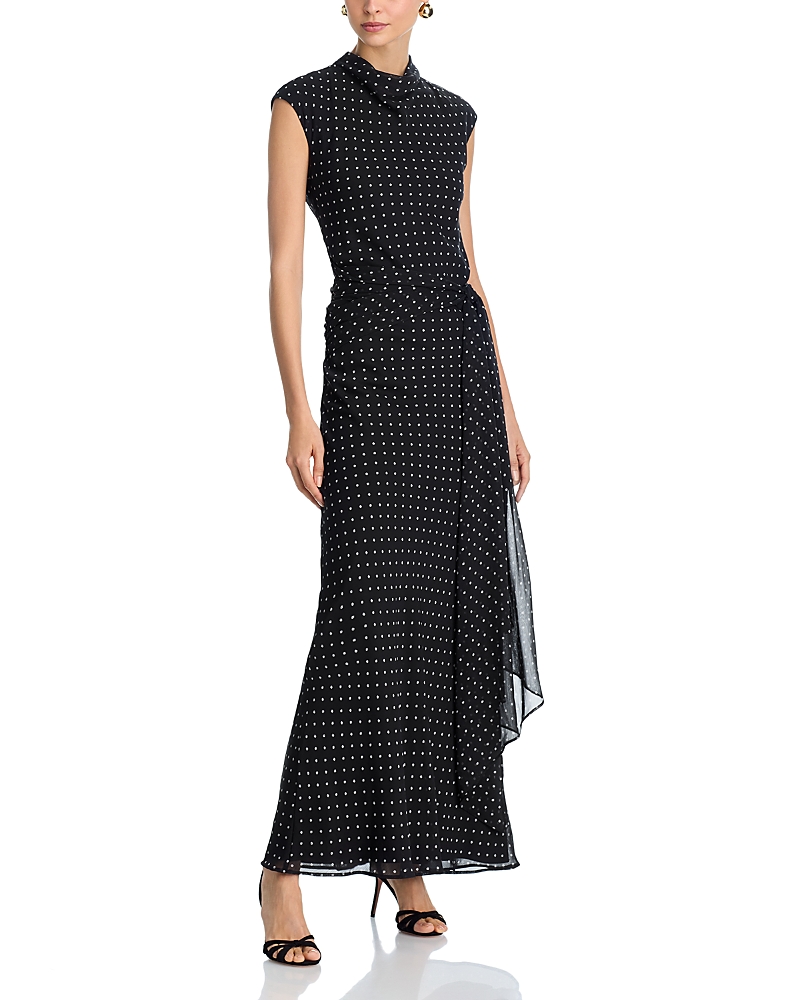 Rotate Birger Christensen Long Dress With Tie In Black