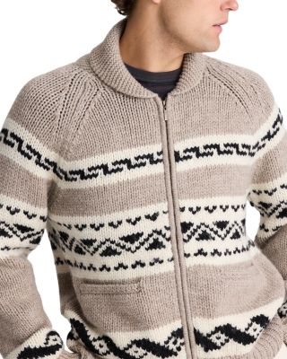 Fair Isle Zip Front Cardigan Jacket