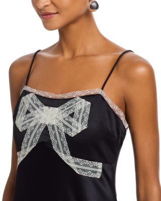 Isolie Lace Bow Crepe Maxi Dress