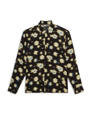 Faded Floral Print Long Sleeve Shirt