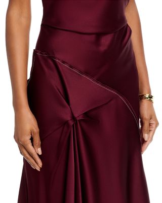 Asymmetric Draped Midi Dress