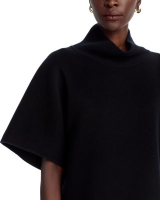 Knit Collar Wool Cashmere Blouse & Flare Skirt