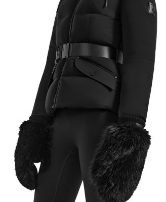  Bella Faux Fur & Leather Mittens