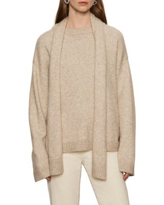 Go-To Crewneck Sweater with Removable Scarf