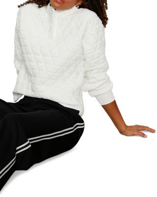 Quilted Button Popover Sweatshirt