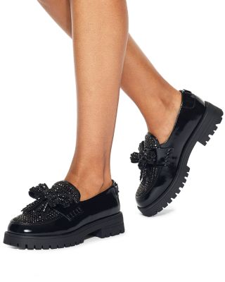 Women&#39;s Bow Crystal Loafers