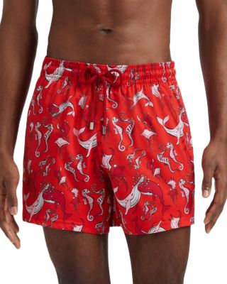 Whimsical Whales Printed 5.5" Swim Trunks