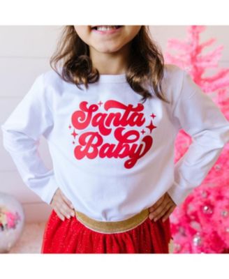 Girls' Santa Christmas Long Sleeve Shirt - Baby, Little Kid