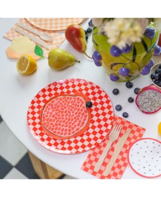  Harlequin Checkered Paper Guest Napkins, Set of 16