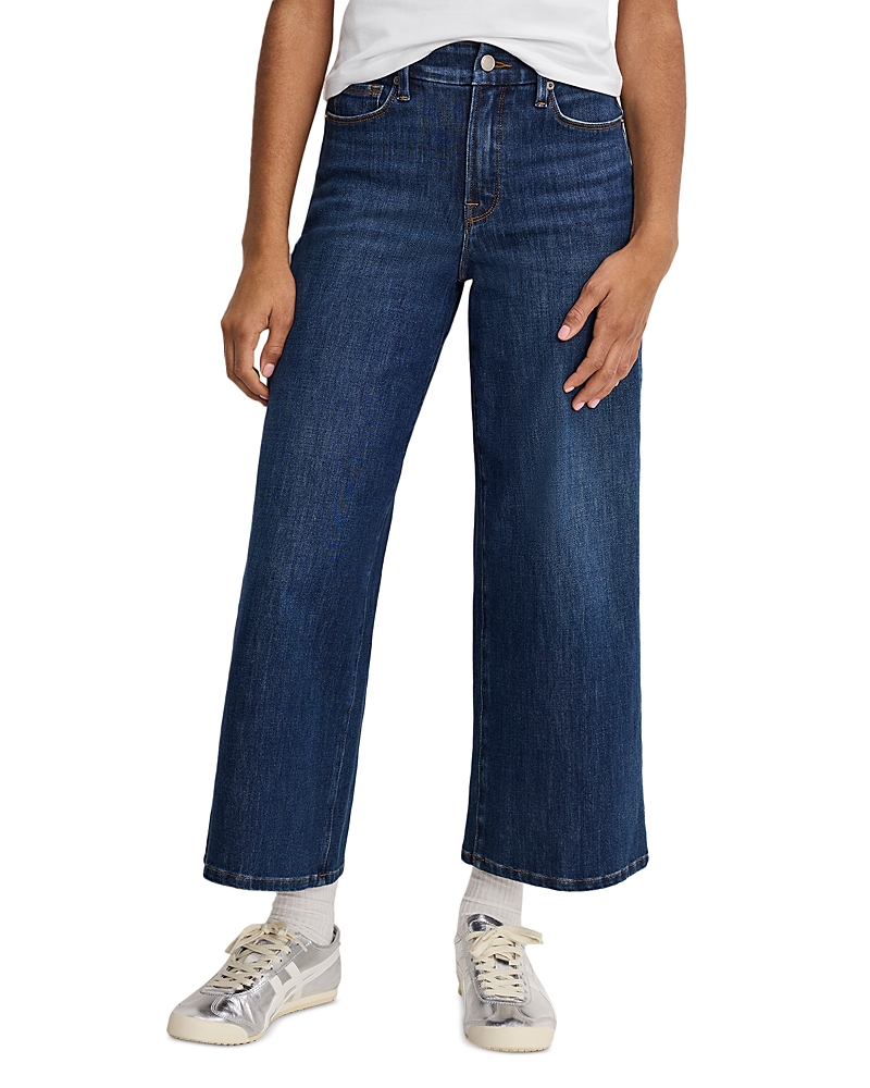 Good American Soft Tech Waist Palazzo Cropped Jeans