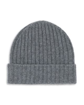 Men's Ribbed Pure Cashmere Beanie
