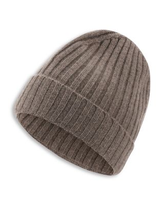 Men's Ribbed Pure Cashmere Beanie