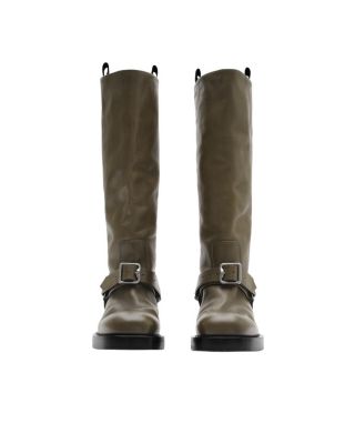 Women's Leather Saddle High Boots