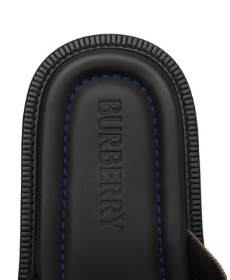  Check and Leather Drift Sandals