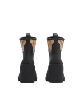 Women's Rubber Marsh Stamp Heeled Low Boots