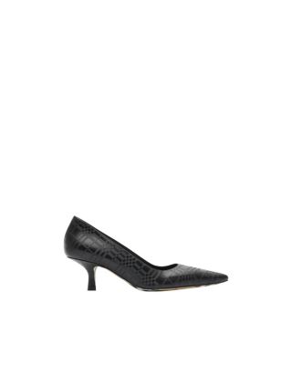 Women&#39;s Check Leather Dame Low Pumps