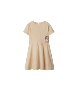  Girls' Check Label Cotton Dress - Little Kid, Big Kid