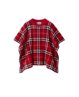 Girls' Check Wool Cape - Big kid