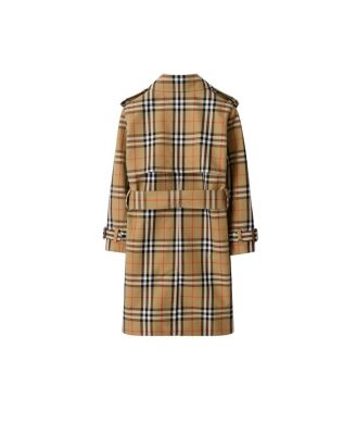 Girls' Check Cotton Twill Trench Coat - Little Kid, Big Kid
