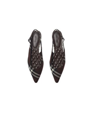 Women's Check Dame Slingback Ballerinas