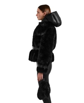 Chloe Faux Fur Jacket with Removable Puffer Hood
