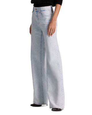 Chic High Rise Wide Leg Jeans in Dark Light Indigo