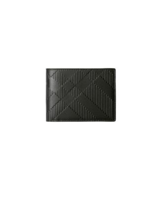 Embossed Check Slim Bifold Wallet