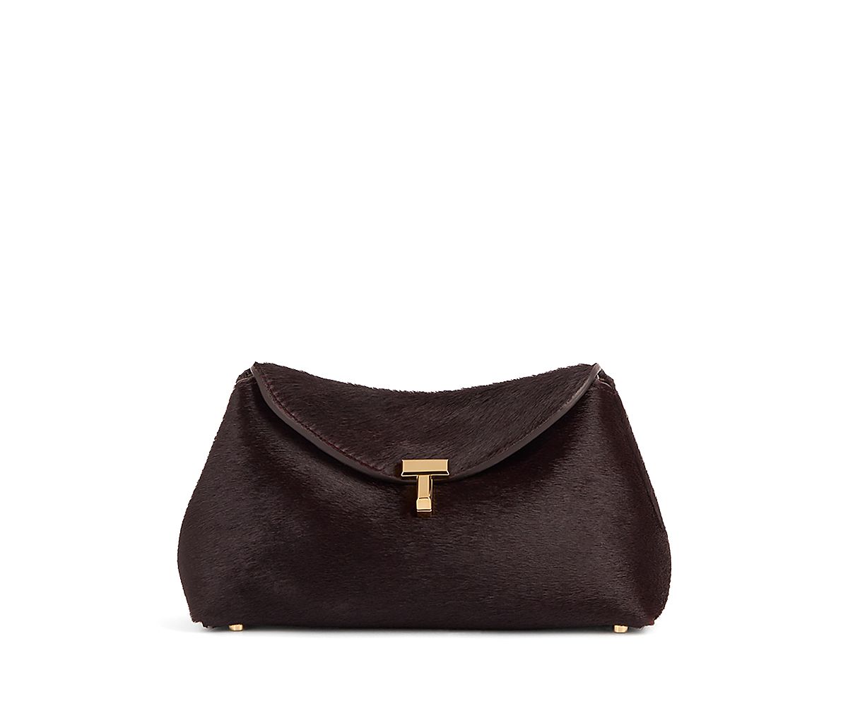 Toteme Mini T-Lock Calf Hair Clutch