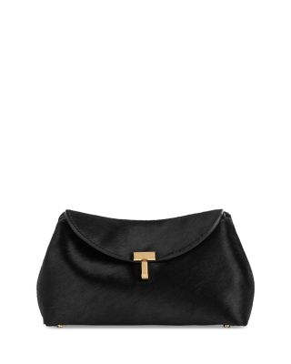 T Lock Mini Calf Hair Clutch