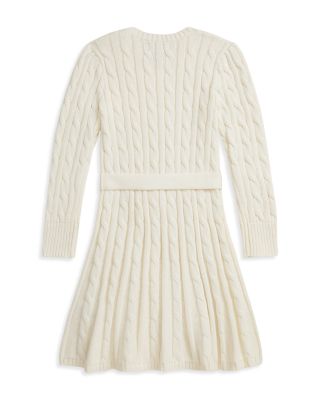 Girls&#39; Cable Knit Cotton Sweater Dress - Little Kid