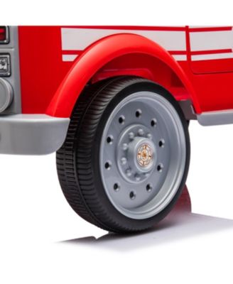  Fire Truck 12V Ride-On 3-8y: Sprinkler, Megaphone, RC, LED, Leather Seat - Ages 2-4