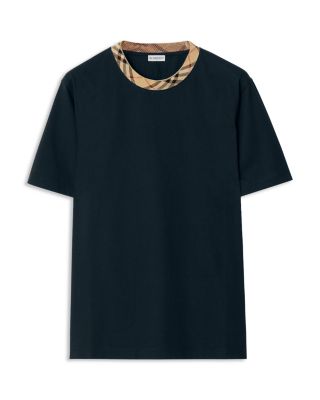 Check Trim Cotton Tee
