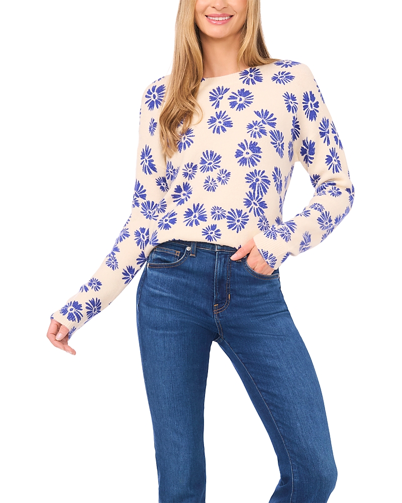 CeCe Flower Print Sweater