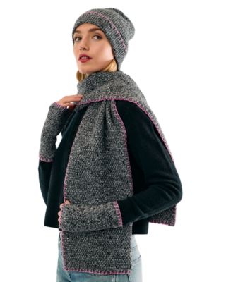 Cashmere Tweeded Ribbed Cuffed Beanie