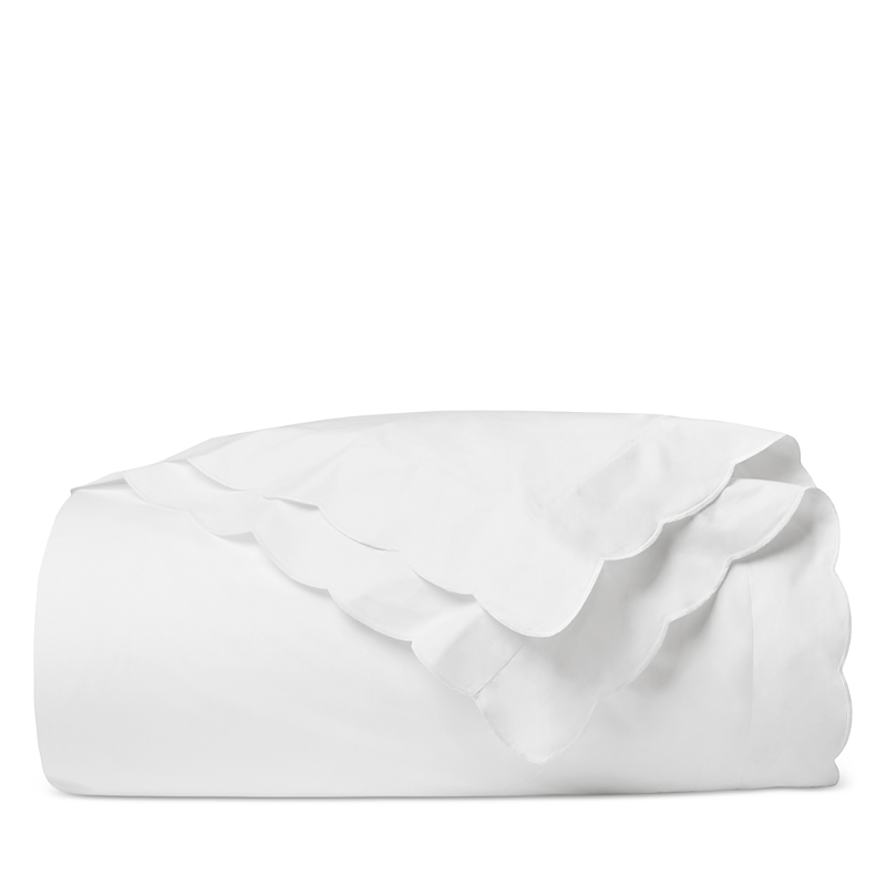 Sferra Limana Scalloped Duvet Cover, King In White
