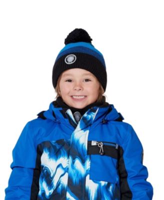 Boys' Lined Knit Winter Hat with Pompom Stripes - Baby, Little Kid, Big Kid