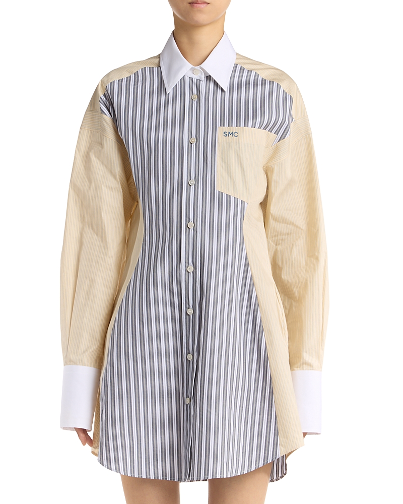 Stella Mccartney Cotton Stripe Dress In Yellow