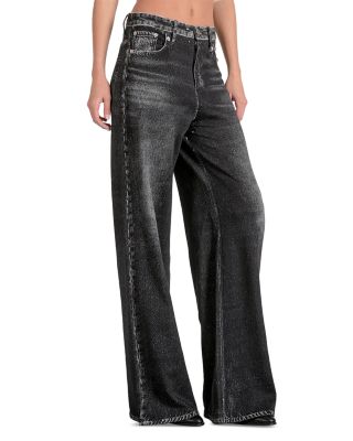 High Rise Wide Leg Jeans in Grey Wash