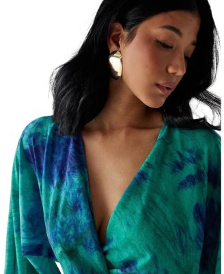 Chiffon Wrap Knot Front Maxi Dress